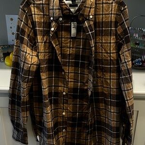Tommy Hilfiger Dark Brown Plaid Shirt